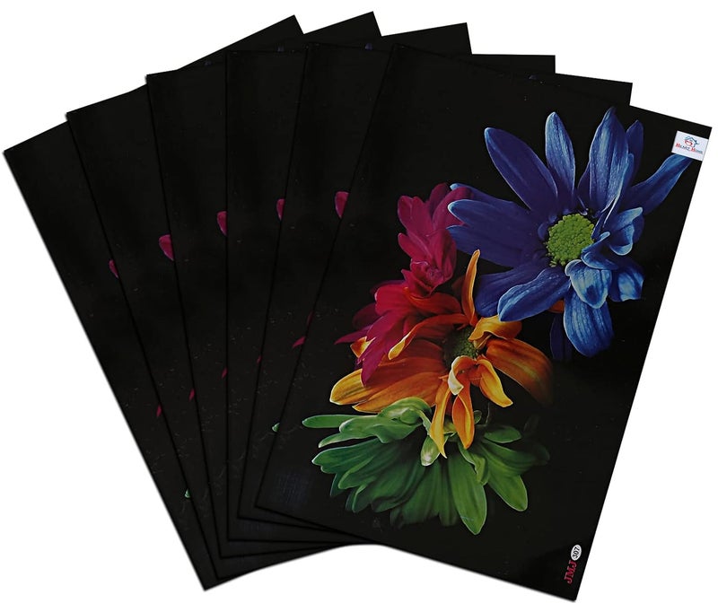 Kuber Industries Heart Home Flower Printed PVC Waterproof Oil Proof Easy to Clean Placemats Table Mats for Dining Set of 6 MulticolourHS43HEARTH26106 Standard  - Image 1