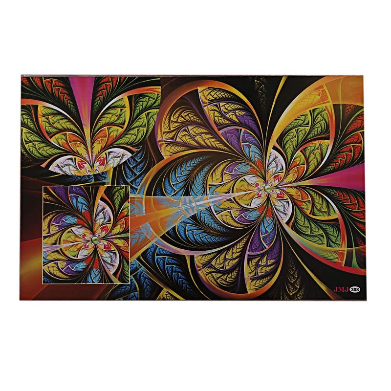 Kuber Industries Heart Home Flower Printed PVC Waterproof Oil Proof Easy to Clean Placemats Table Mats for Dining Set of 6 MulticolourHS43HEARTH26106 Standard  - Image 5