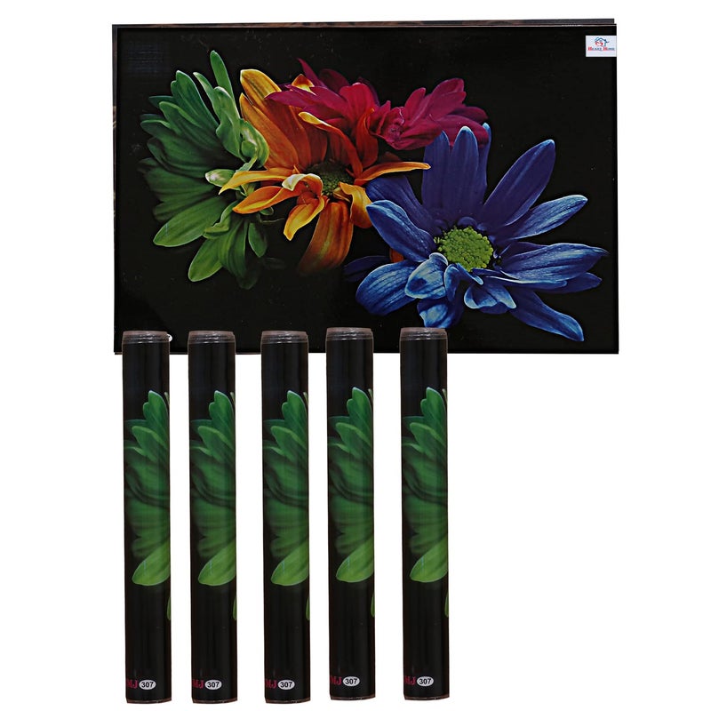 Kuber Industries Heart Home Flower Printed PVC Waterproof Oil Proof Easy to Clean Placemats Table Mats for Dining Set of 6 MulticolourHS43HEARTH26106 Standard  - Image 2