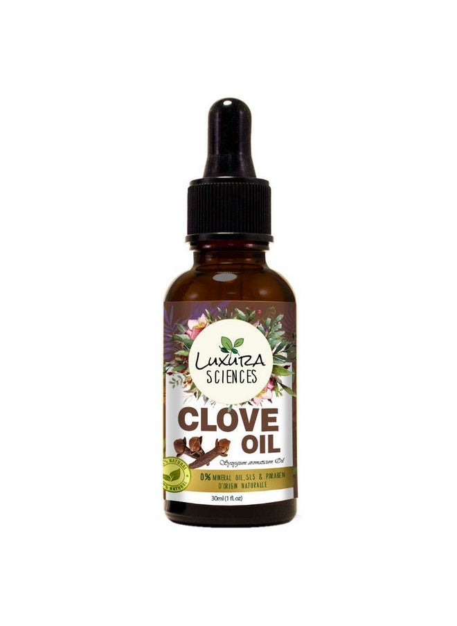 Luxura Sciences Organic Clove Oil For Teeth (Natural - Undiluted) Therapeutic Grade- Perfect For Aromatherapy, Relaxation, Skin Therapy & More! (30 Ml)  - Image 1