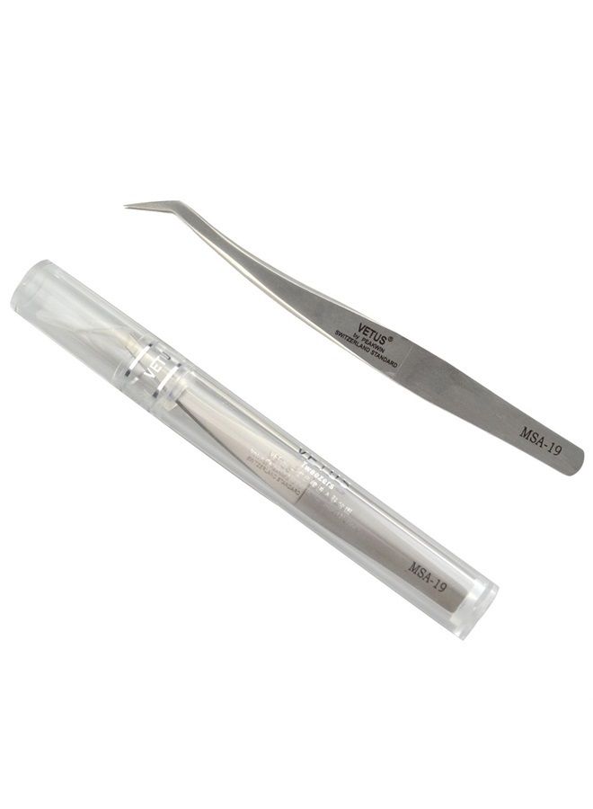 Qeelasee 2 Pieces Vetus Eyelash Tweezers Fine Point High Precision Stainless Steel Tweezers with Suprior Case - Image 5