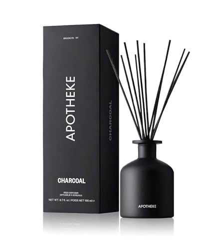 Apotheke Luxury Scented Reed Diffuser for Home Charcoal 67 Fl Oz Essential Oil Aromatherapy 10 Rattan Scent Sticks Room Diffuser LongLasting Fragrance for Bedroom Home Bathroom - Image 2