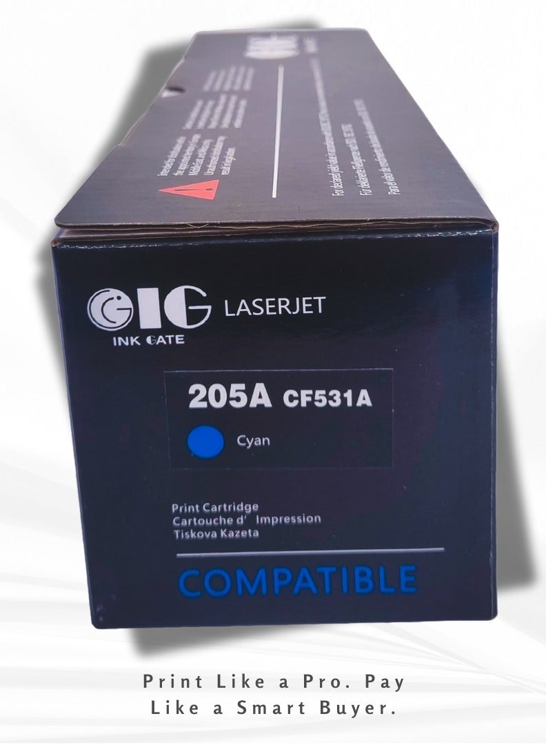 IG Compatible Cyan Toner Cartridge – 205A – for HP Color LaserJet Pro M154a, M154nw, MFP M180n, M181fw (Up to 1,400 Pages) - Image 4