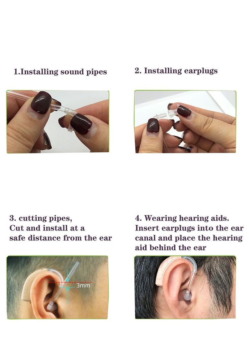 Tingoton - 2 x Universal Sound Tube + 6 x Ear Plugs/eartips/Domes for BTE Hearing Aids - Image 1