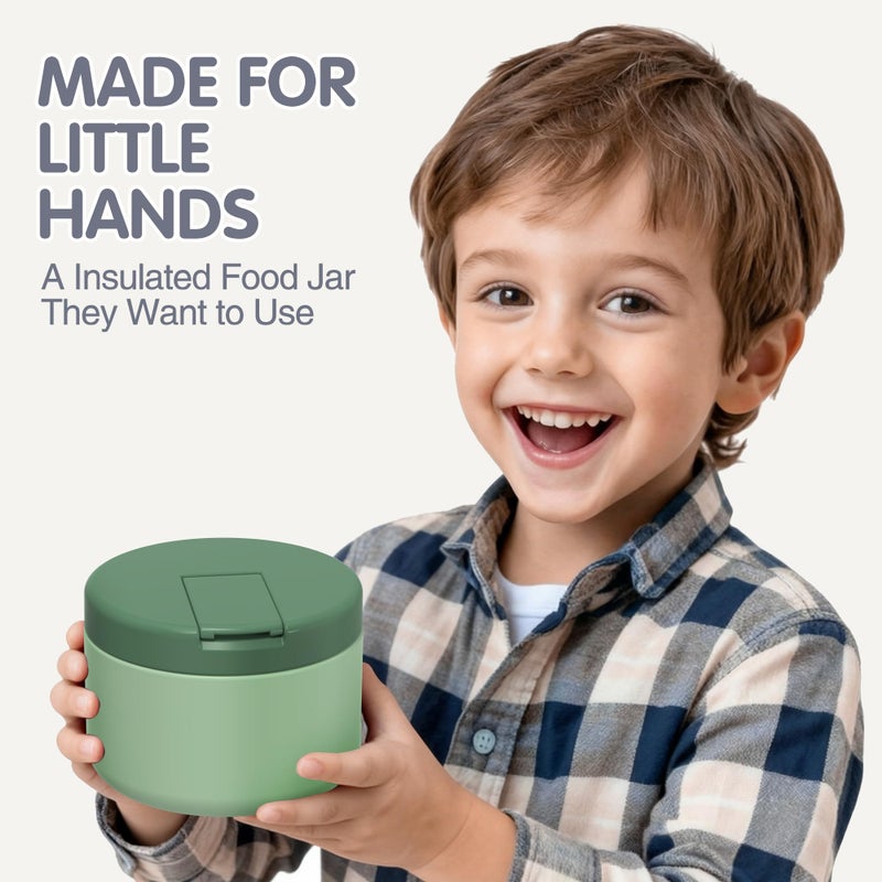 LOHASOK 12oz Kids Soup Thermo for Hot Food Insulated Vacuum Food Jar with Buckle Lid, Stainless Steel Wide Mouth Leak Proof Lunch Container for School Travel 1 Pack - Image 2