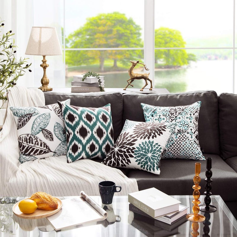 PHANTOSCOPE New Living Series Decorative Throw Pillow Case Cushion Cover Black 18" x 18" Set of 4 - Image 3