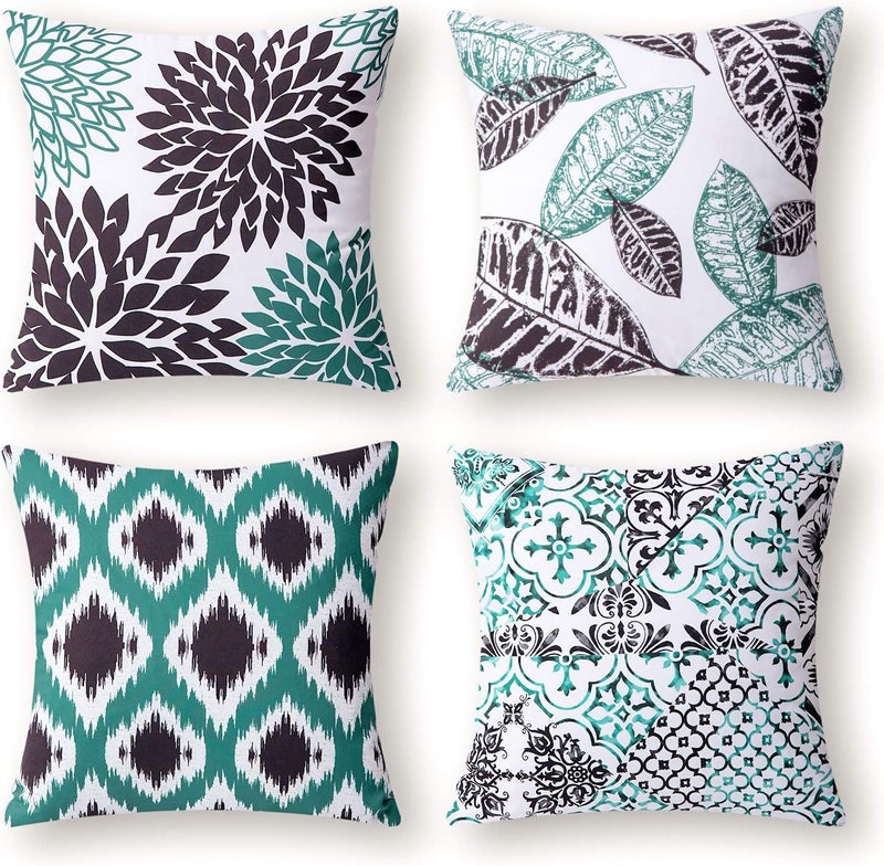 PHANTOSCOPE New Living Series Decorative Throw Pillow Case Cushion Cover Black 18" x 18" Set of 4 - Image 1