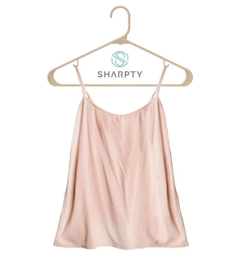 Sharpty Plastic Hangers Clothes Hangers for Clothing, Closet, Coats & Shirts - Durable & Space Saving - for Everyday Standard Use, Room Essentials & Basics - 20 Pack - Beige - Image 5