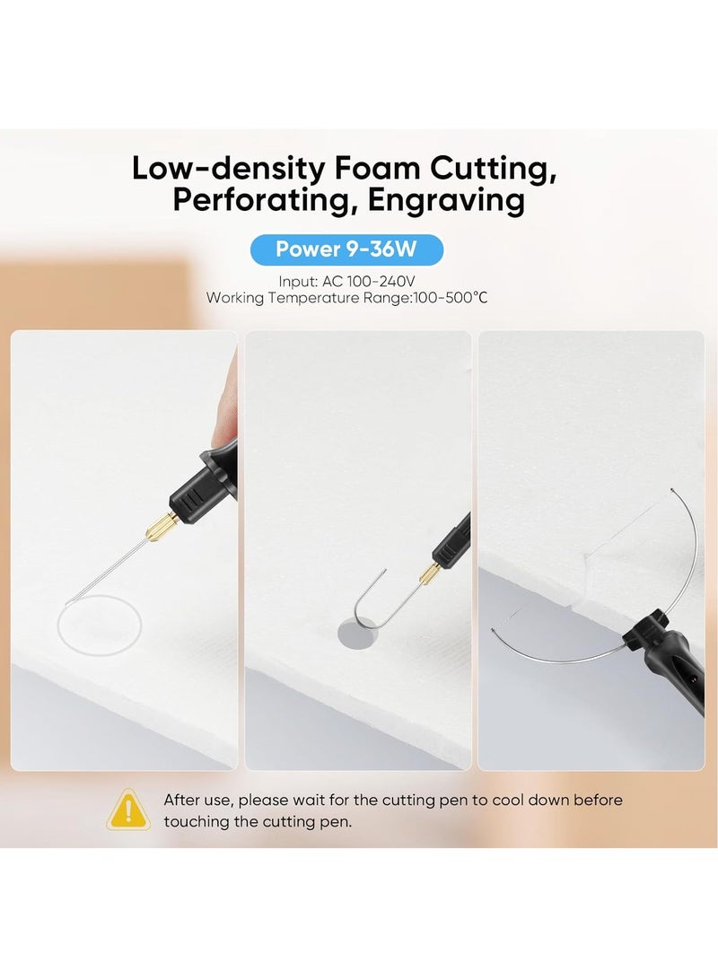 KADIP 4 in 1 Hot Wire Foam Cutter Set, Electric Styrofoam Cutting Tool with Digital Voltage Controller, Polystyrene Cutting Tool with Temperature Control, for Foam Cutting, Detail Handling(UK Plug) - Image 3