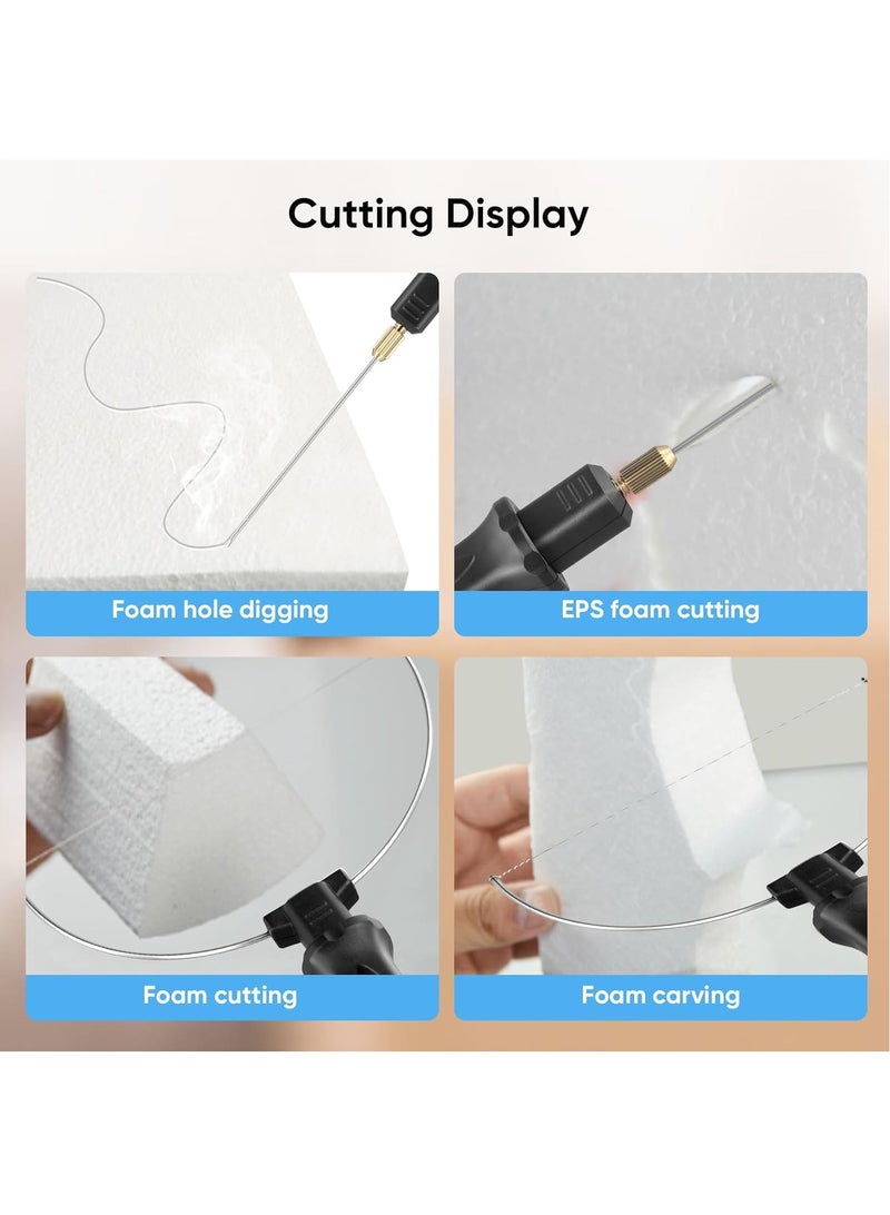 KADIP 4 in 1 Hot Wire Foam Cutter Set, Electric Styrofoam Cutting Tool with Digital Voltage Controller, Polystyrene Cutting Tool with Temperature Control, for Foam Cutting, Detail Handling(UK Plug) - Image 4