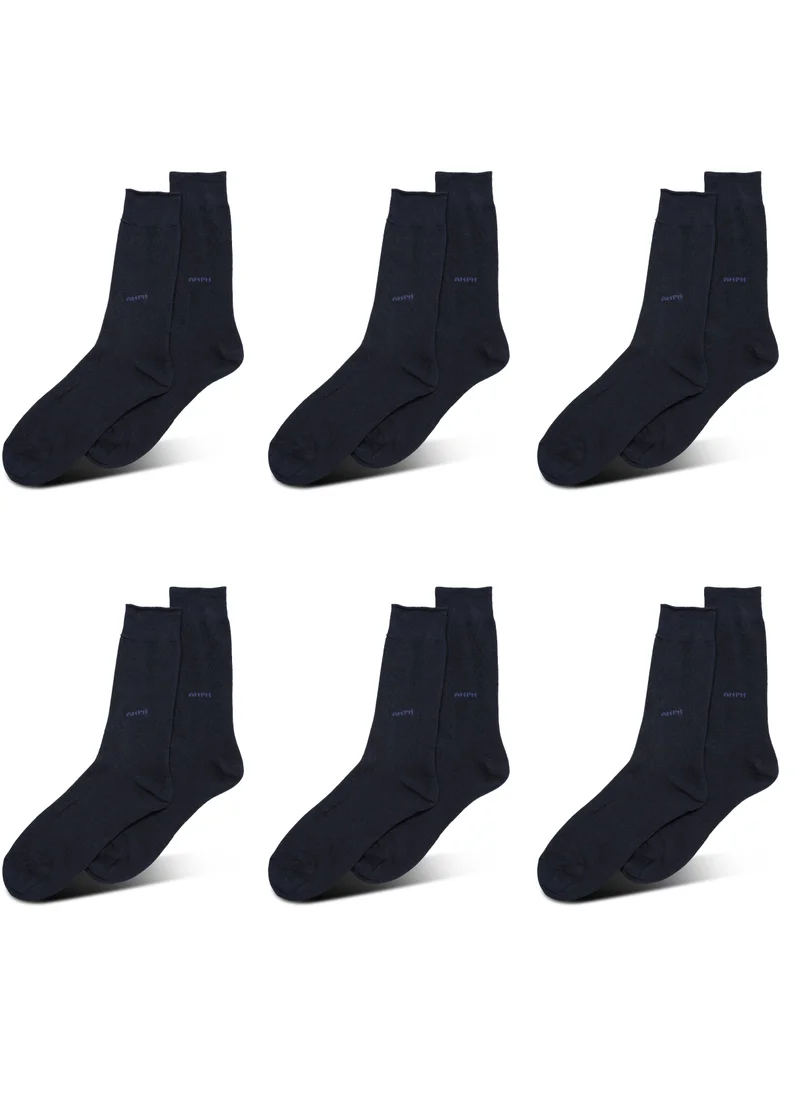 AMPM MEN'S FORMAL SOCKS (PACK OF 6) - NAVY BLUE