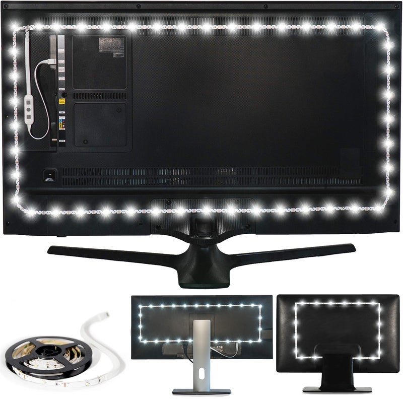 Power Practical LED Strip Lights Backlight, USB Light Strips w/Remote for 15 Ambient Color Bias Lighting Options & 10 Brightness Modes, for TV/Computer Decor/Indoor Use, Size (30"-40" TV) - Image 1