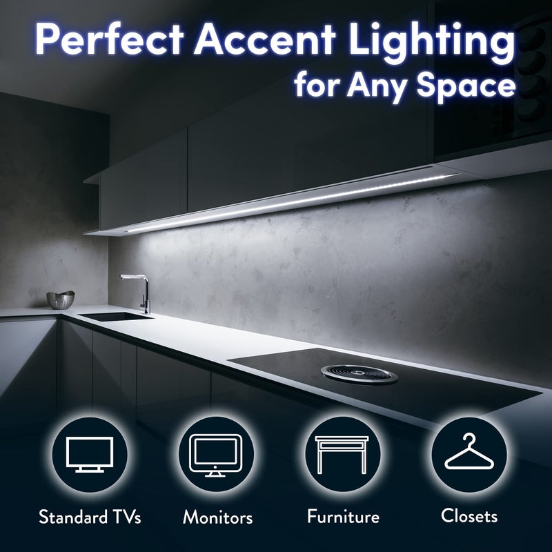 Power Practical LED Strip Lights Backlight, USB Light Strips w/Remote for 15 Ambient Color Bias Lighting Options & 10 Brightness Modes, for TV/Computer Decor/Indoor Use, Size (30"-40" TV) - Image 4