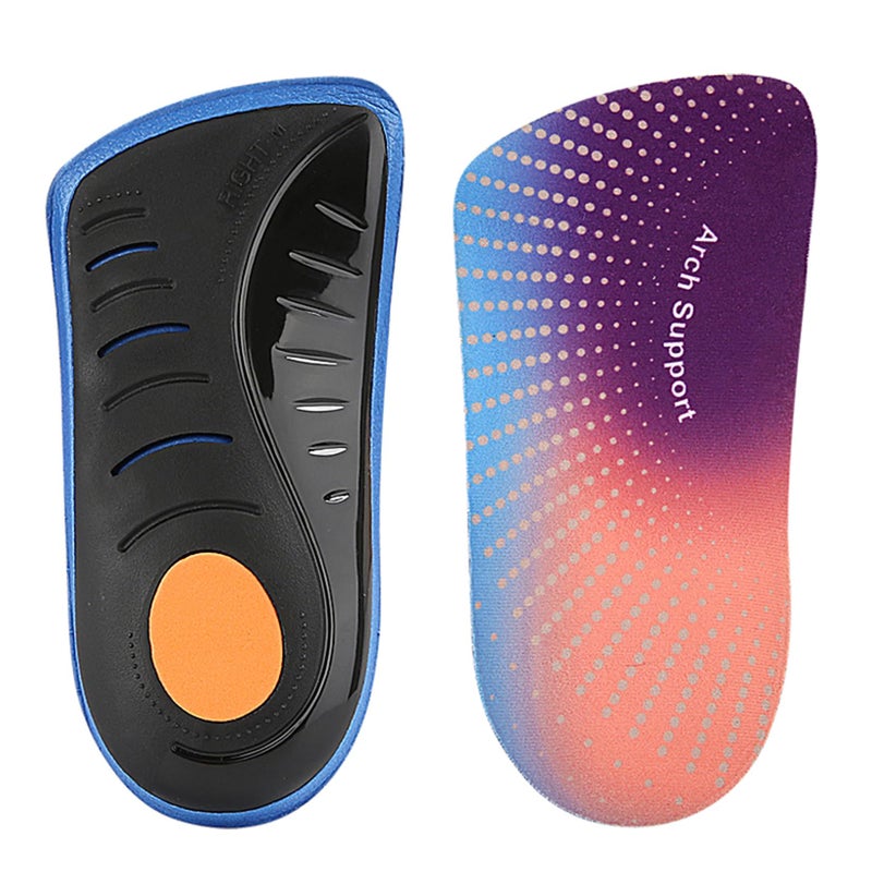 JSHshield InsolesOrthotics Inserts 34 LengthHigh Arch Support Half Shoe Insert for Flat FeetPlantar FasciitisOverPronationRelief Heel Spur PainHeel Cushion Fit Men Womens - Image 3