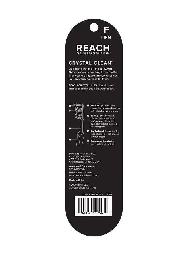 ريتش فرشاة أسنان REACH Crystal Clean Firm للبالغين، عبوة واحدة - قد تختلف الألوان (عبوة من 12 قطعة) - Image 4