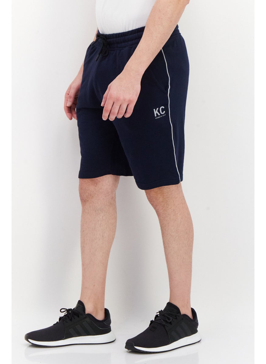 Kenneth Cole Men Drawstring Plain Basic Short, Navy Blue  - Image 3