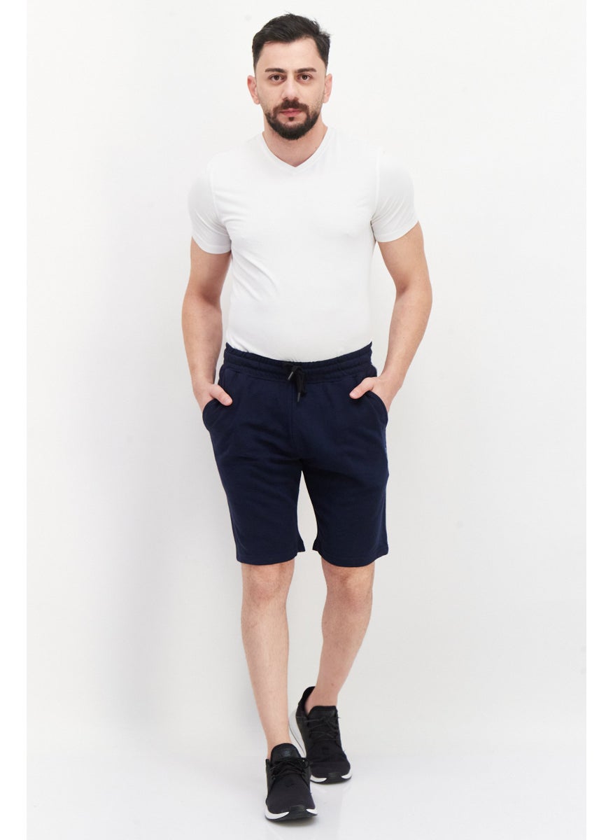 Kenneth Cole Men Drawstring Plain Basic Short, Navy Blue  - Image 4
