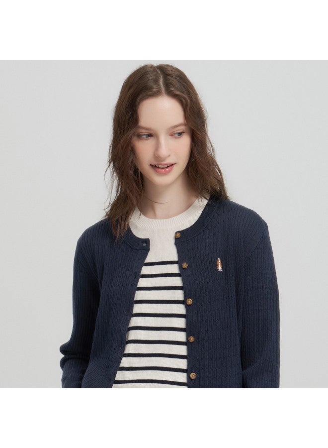 Hush Puppies New Year's Edition 2025 Autumn/winter New Small Cable Knit Texture Open-front Sweater Exquisite Women's Knitwear Cardigan - Image 4