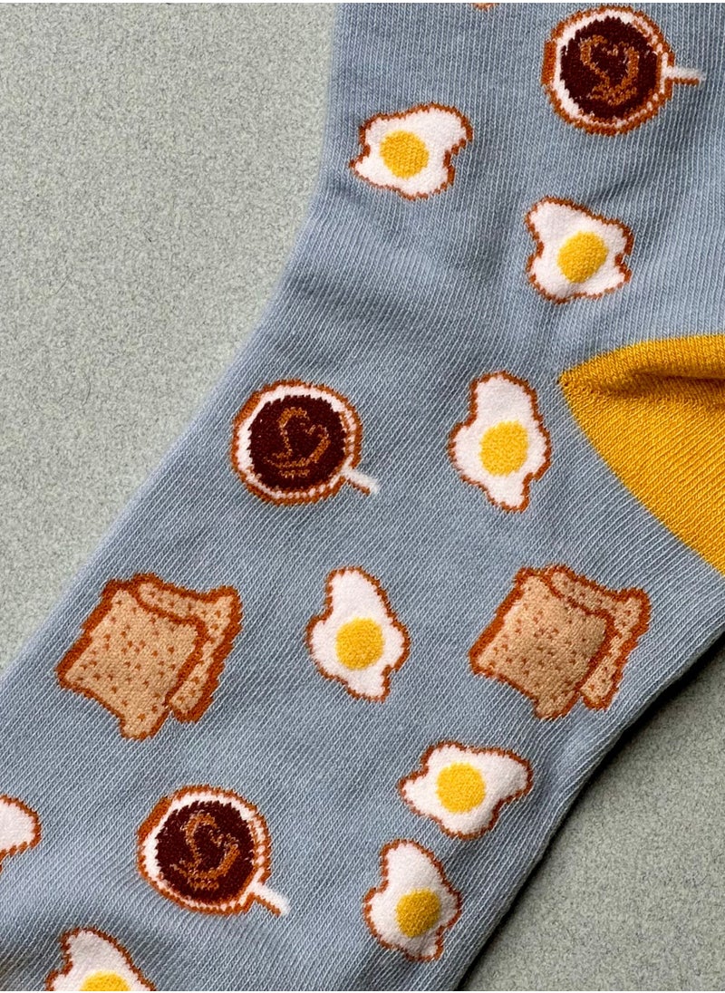 The Socks Hype - Unisex Healthy Breakfast Socks for Men Women - Comfortable Cotton Blend | Suitable for 35-42 Sizes | Fun Breakfast Essentials Design - Image 1