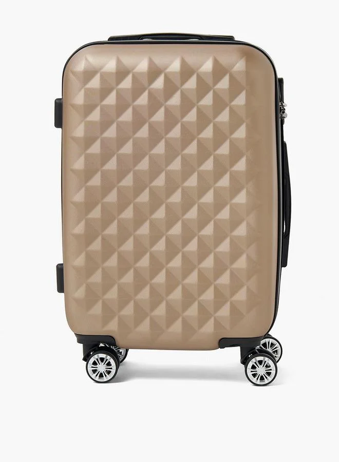Wave Textured Hardcase Luggage Trolley With Retractable Handle - 24 Inches Check-In Bag