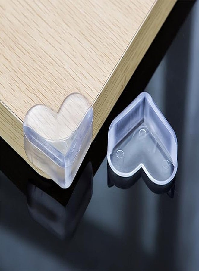 Prostuff.in® Corner Protector for Furniture - Heart-Shaped Table Edge Guards with Silicone and Soft Gel, Sharp Corner Protection- Childproof Safety for Sharp Edges, 4 x 5 cm, Transparent - 4pcs - Image 2
