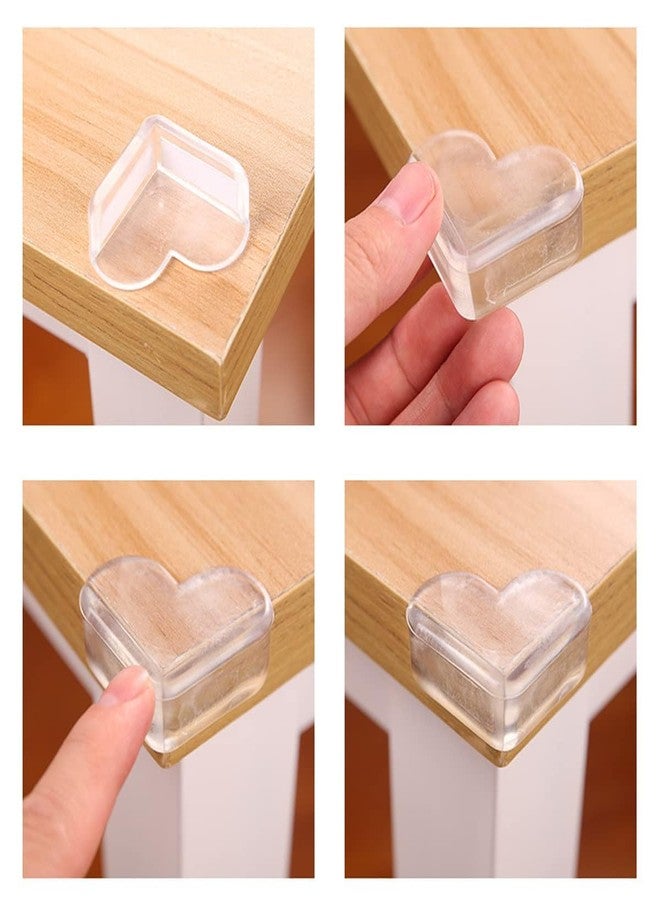 Prostuff.in® Corner Protector for Furniture - Heart-Shaped Table Edge Guards with Silicone and Soft Gel, Sharp Corner Protection- Childproof Safety for Sharp Edges, 4 x 5 cm, Transparent - 4pcs - Image 5