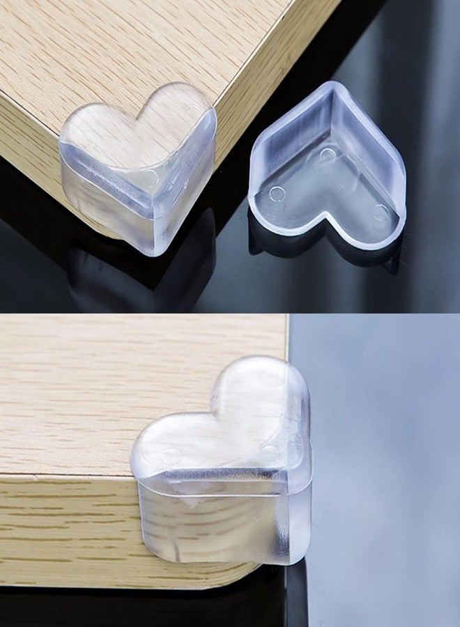 Prostuff.in® Corner Protector for Furniture - Heart-Shaped Table Edge Guards with Silicone and Soft Gel, Sharp Corner Protection- Childproof Safety for Sharp Edges, 4 x 5 cm, Transparent - 4pcs - Image 4