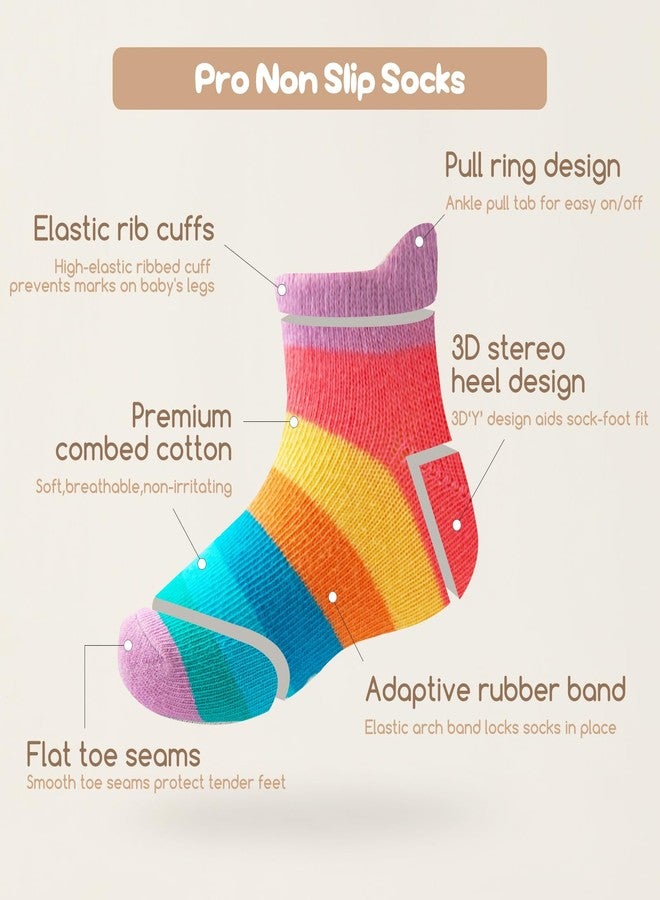 Aroveea Non Slip Grip Ankle Baby Socks 12 Pack for Toddler Boys and Girls Kids Infant Baby Cute Cotton Socks - Image 5