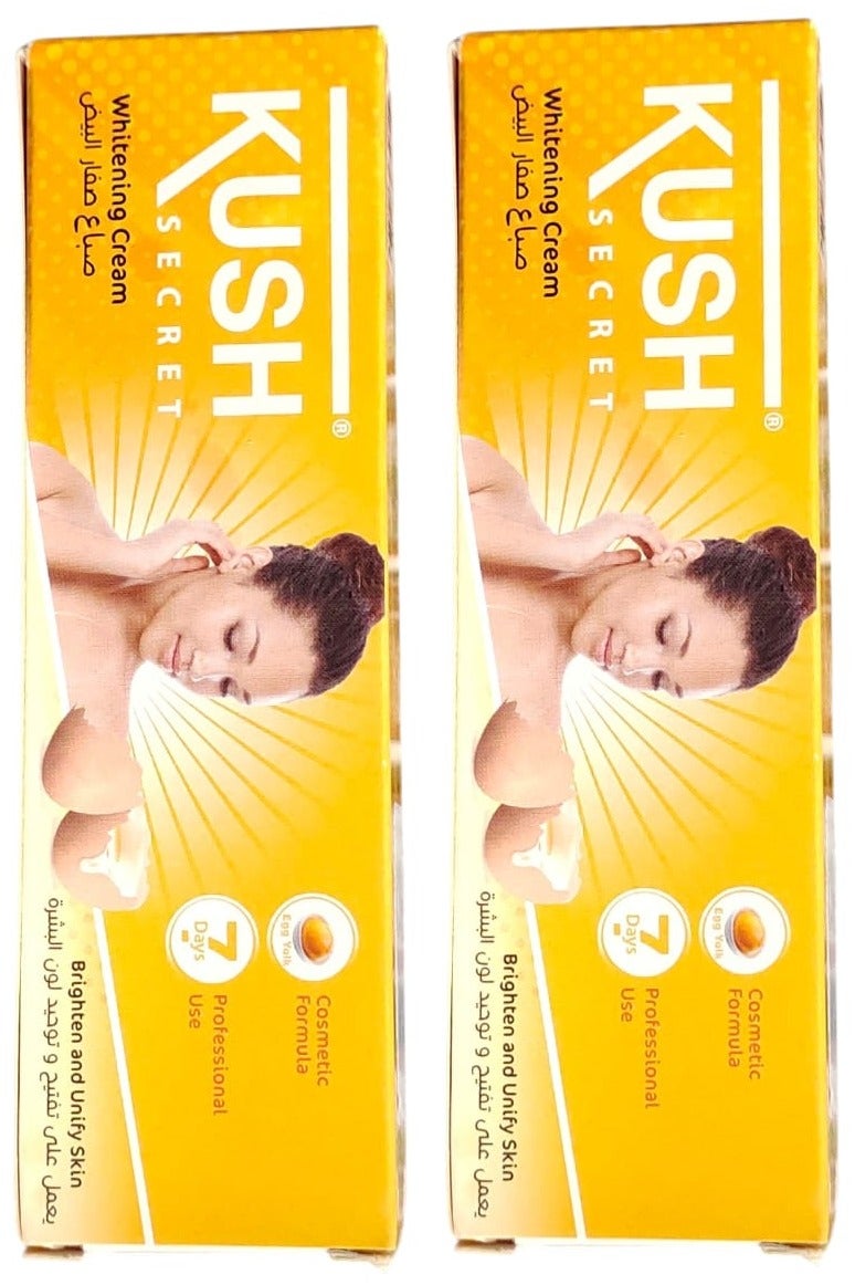 KUSH SECRET Two Pieces Of Whitening Cream With Egg Yolk Brighten And Unify Skin Tone 2x50 ml