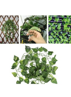 Liyeehao Liyeehao Artificial Fake Leaves, 6.89Ft Hanging Reptile Vines Long Vine Reptile Habitat Decor Fake Foliage for Arboreal Reptiles and Amphibians Home Kitchen Garden Office Wedding Wall Decor(Green)  - Image 3