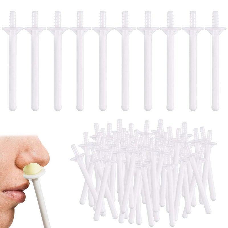 Rolybag 60 Pieces Plastic Wax Applicator Wands with Disposable Spatulas for Nose Hair Removal and Nostril Cleaning - Image 1