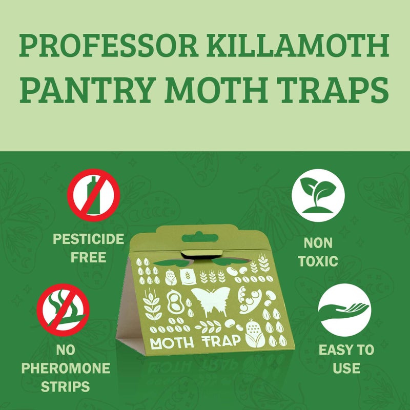 Professor Killamoth Superior Pantry Moth Traps 6-Pack with Pheromones Prime | No Insecticides | Safe, Non-Toxic and Child and Pet Friendly Pantry Protection | Superior Attractant - Image 3