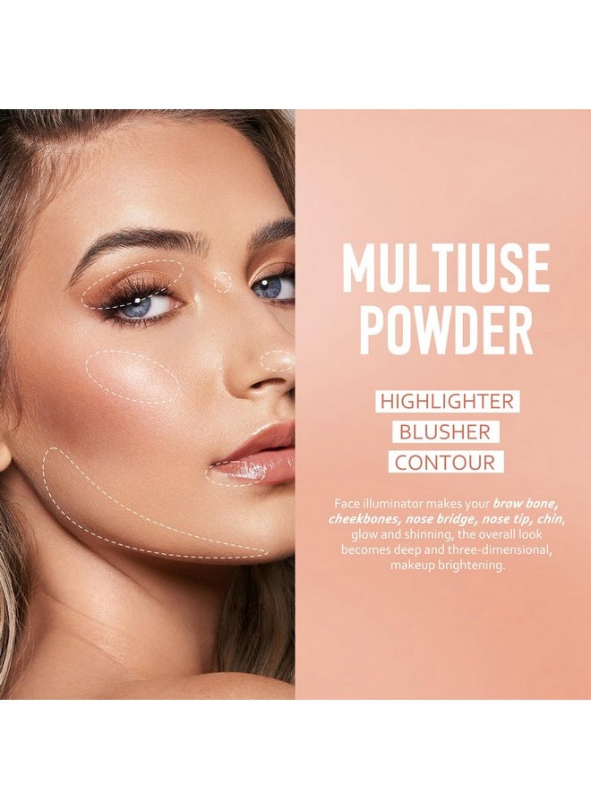 KYDA KYDA 8 Colors Baked Powder Palette, Mulitiuse Baked Powder for Eyeshadow Highlighter Contour, High Glossy Pigment, Lightweight Soft Powder, Buildable Blendable Natural Look, Golden Luster  - Image 3