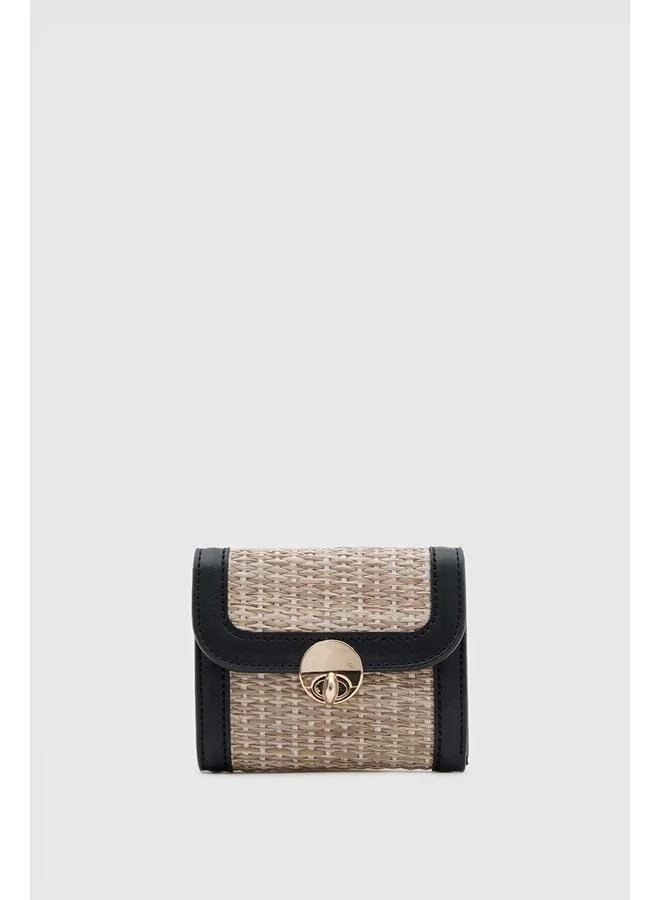 Marine Straw Black Women's Wallet.