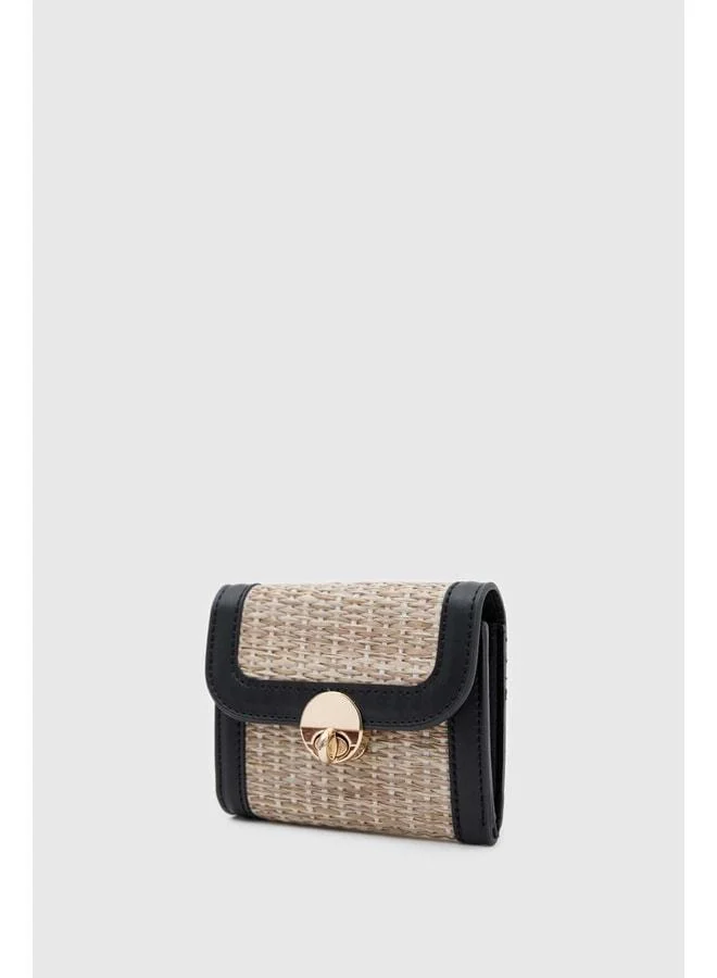 Shule Bags  Marine Straw Black Women's Wallet. for Women | Best Price UAE