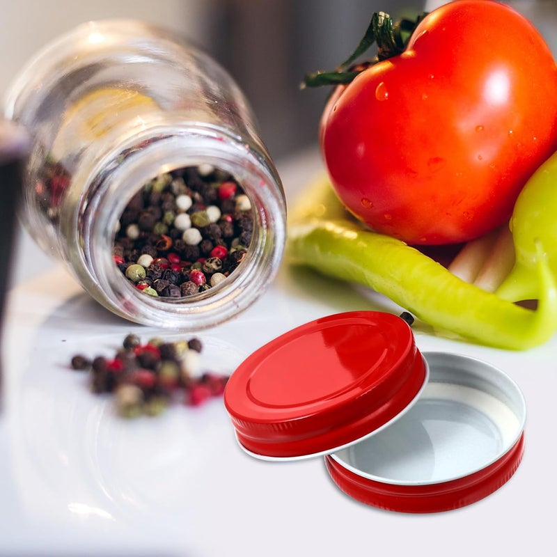 12pcs 70mm Red Tinplate Mason Jar Lids, Leakproof Jar Sealing Covers for Regular Mouth Canning, Replacement Metal Caps for Storage and Preservation - Image 5