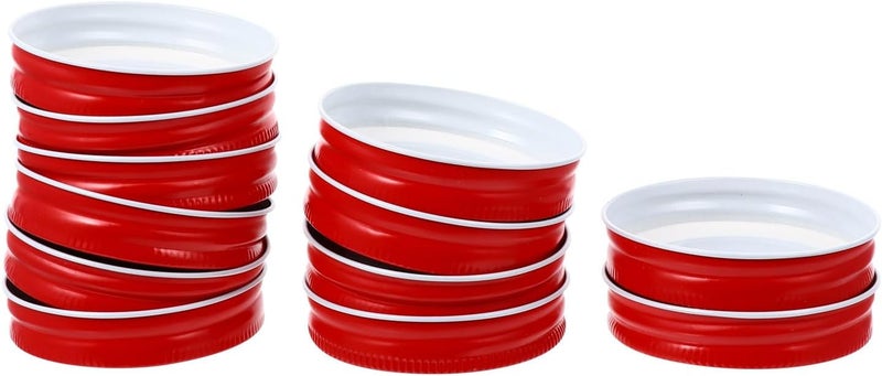 12pcs 70mm Red Tinplate Mason Jar Lids, Leakproof Jar Sealing Covers for Regular Mouth Canning, Replacement Metal Caps for Storage and Preservation - Image 1
