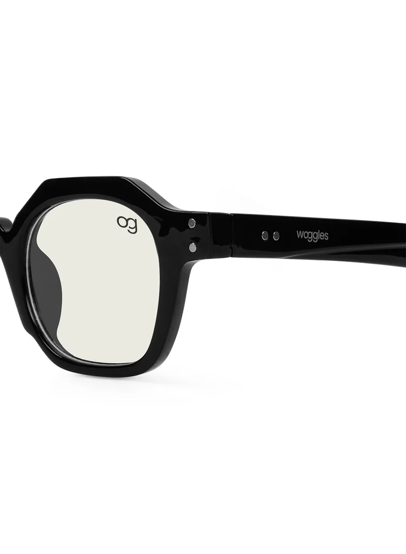Woggles Designer Transparent Hexagonal Sunglasses| Men & Women| 100% Uv Protection