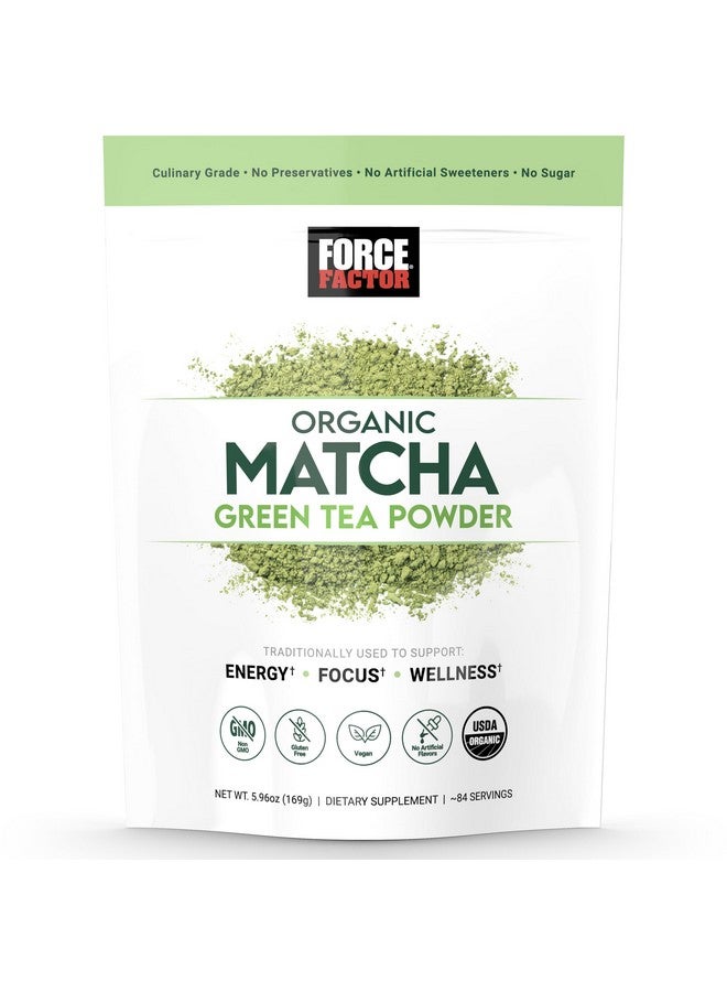 FORCE FACTOR Organic Matcha Green Tea Powder for Energy, Focus, and Daily Wellness, Culinary Grade, USDA-Certified Organic, Rich and Delicious Flavor 169g, 84 Servings - Image 1