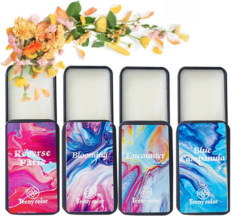 4 PCS Solid Balm Set Solid Perfume Portable Pocket Balm Perfume Perfect for Travel Use Natural Fragrance Parfum for Men and Women