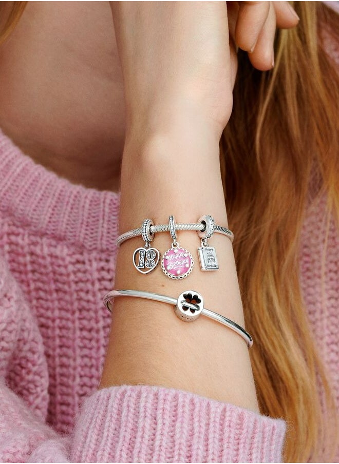 Chomel - 925 Sterling Silver Luck and Courage Four-Leaf Clover Charm for Pandora Moments Women's Bracelet 797868 - Image 1