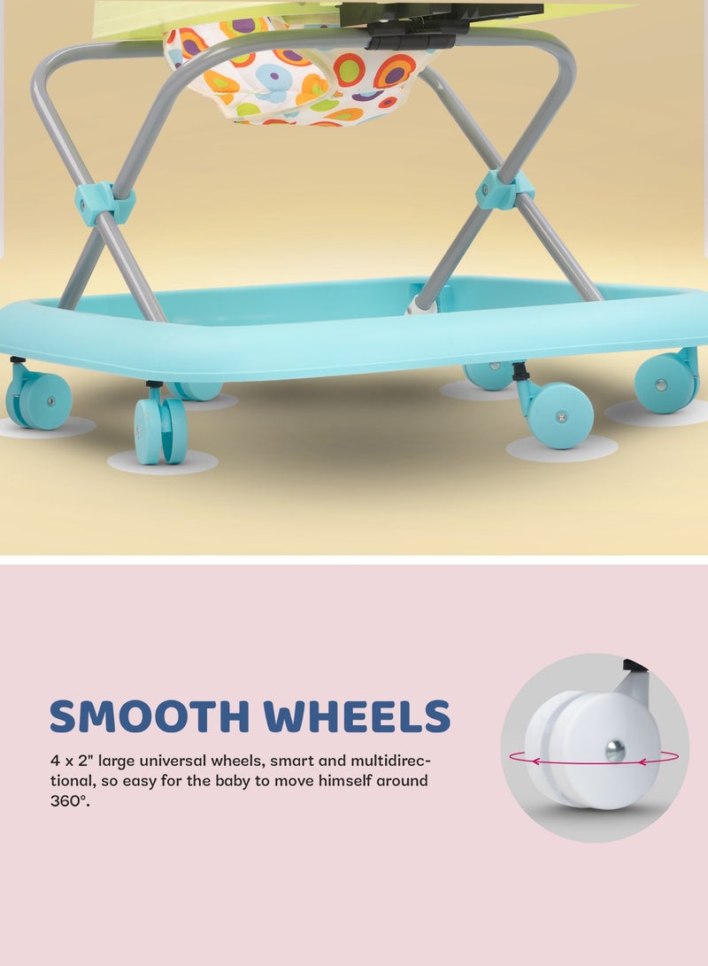 BAYBEE Baby Walker for Kids, Foldable Kids Walker with 3 Position Adjustable Height & Musical Toy Rattle, Activity Walker for Toddlers, Toddler Walker for Baby Boy Girl 6 to 18 Months Light Green - Image 5