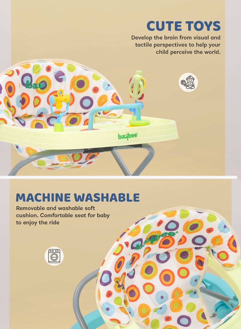 BAYBEE Baby Walker for Kids, Foldable Kids Walker with 3 Position Adjustable Height & Musical Toy Rattle, Activity Walker for Toddlers, Toddler Walker for Baby Boy Girl 6 to 18 Months Light Green - Image 3