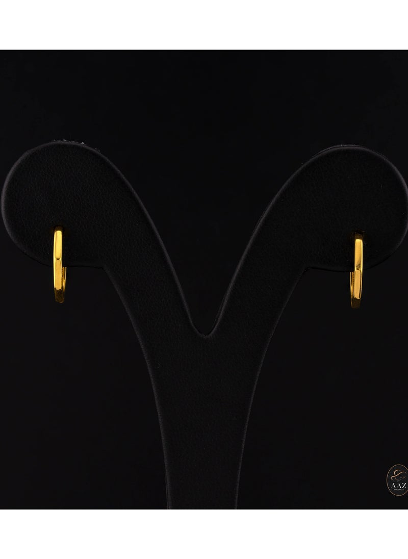AAZ Jewellery L.L.C - Hex 22K Gold Hoop Earrings - Image 1
