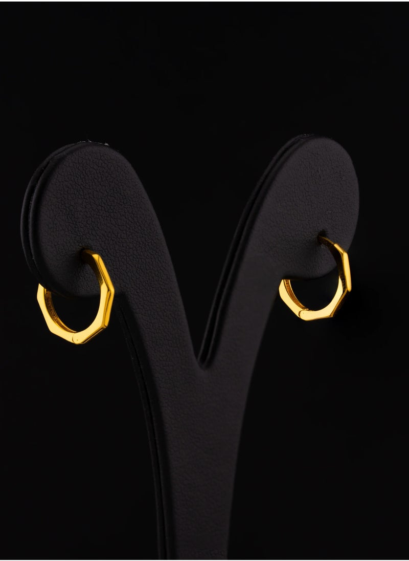 AAZ Jewellery L.L.C - Hex 22K Gold Hoop Earrings - Image 1