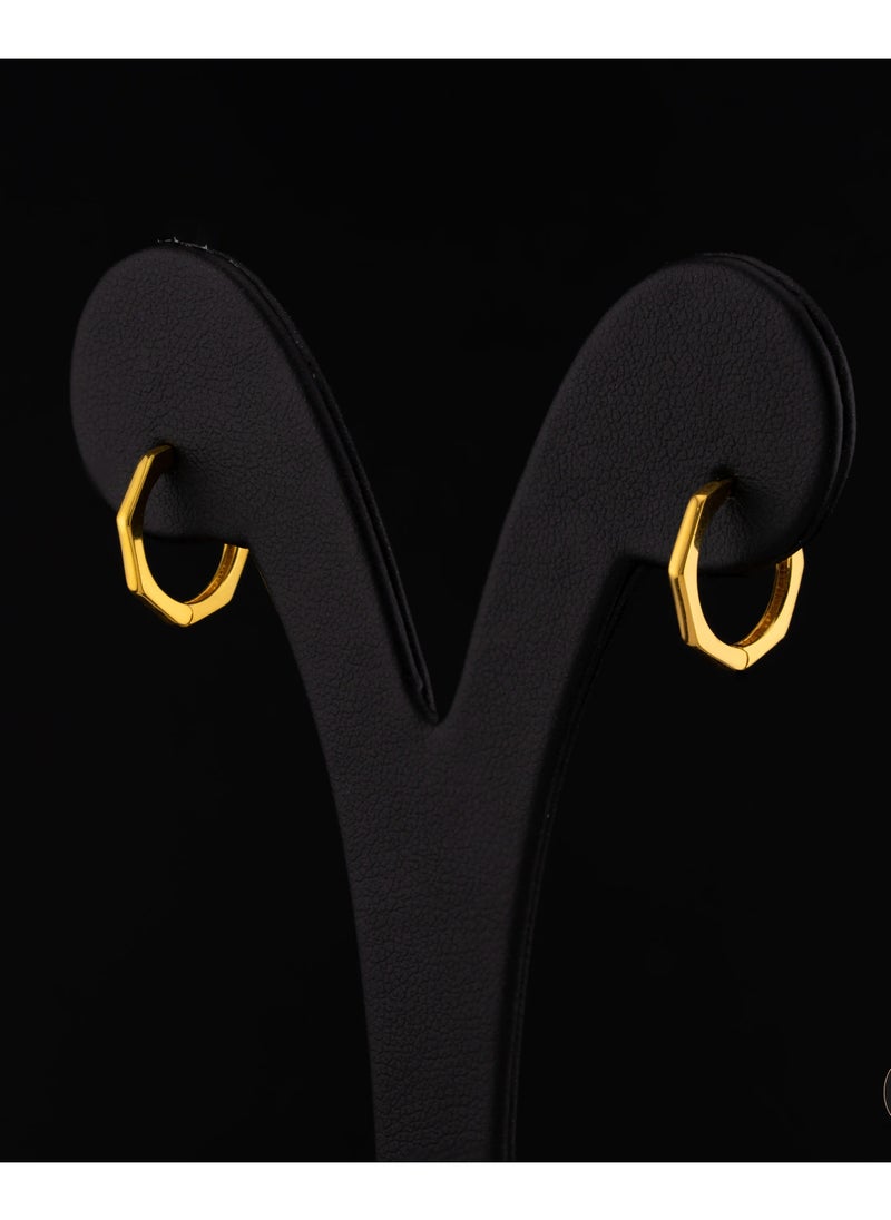 AAZ Jewellery L.L.C - Hex 22K Gold Hoop Earrings - Image 1