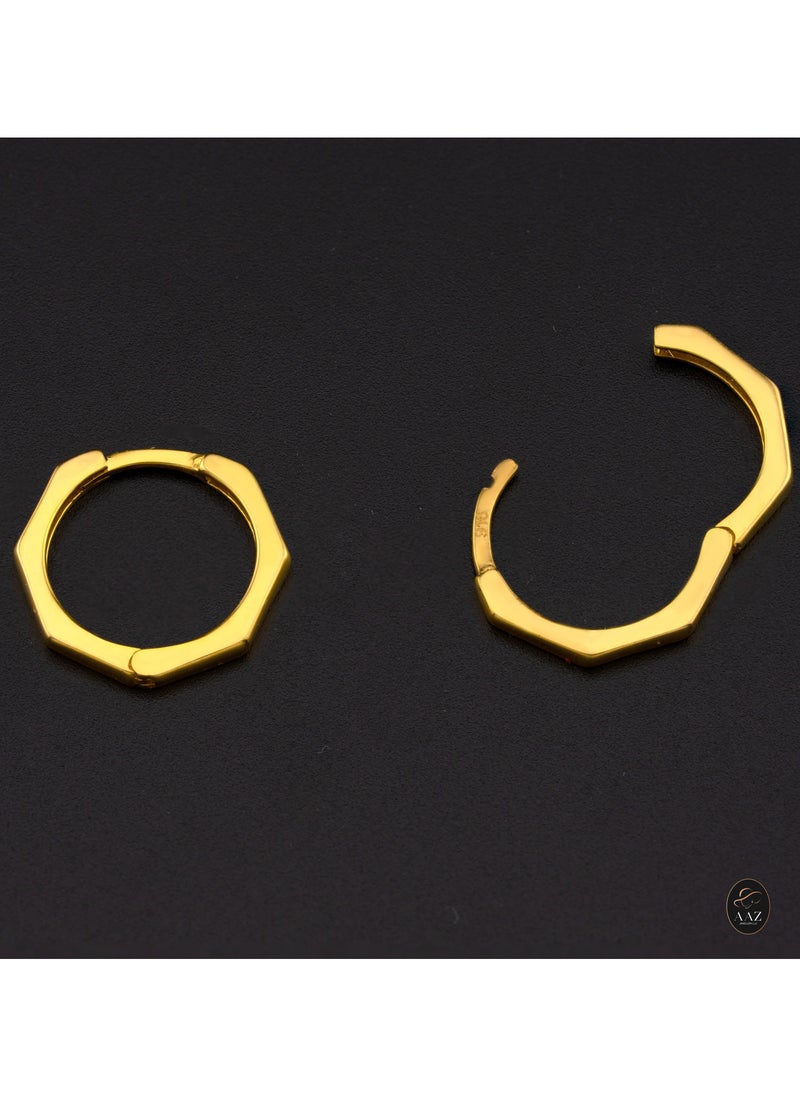 AAZ Jewellery L.L.C - Hex 22K Gold Hoop Earrings - Image 1