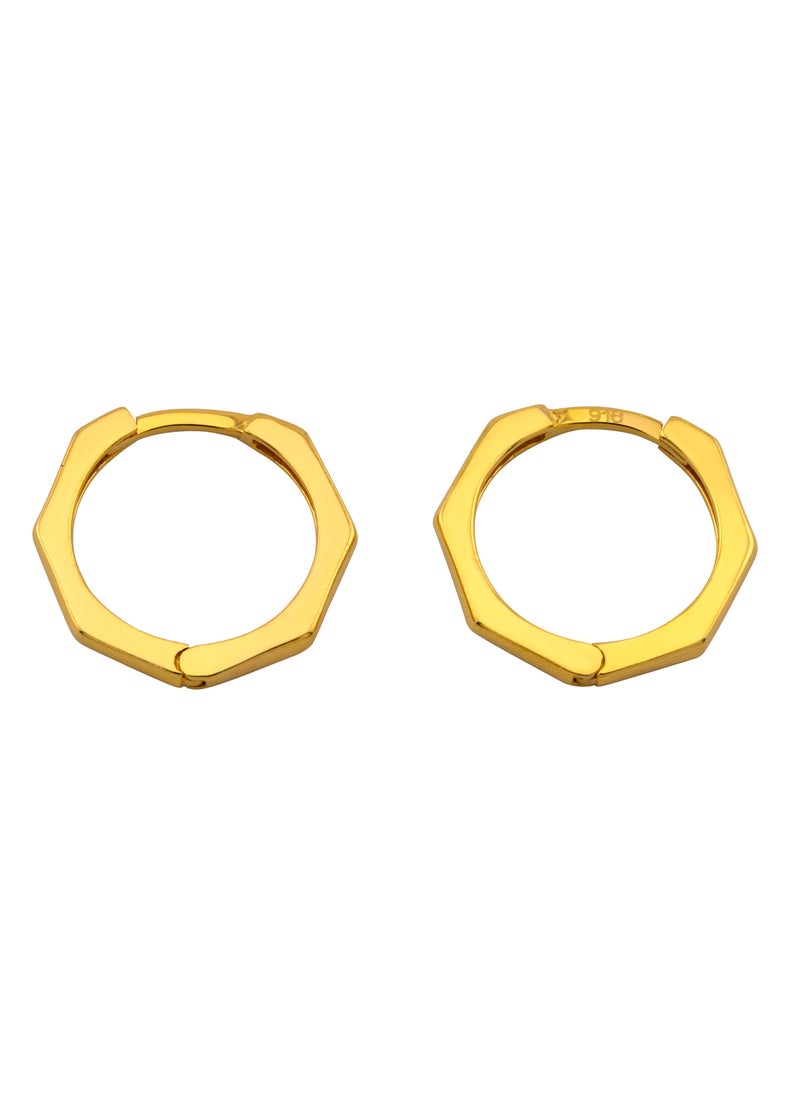 AAZ Jewellery L.L.C - Hex 22K Gold Hoop Earrings - Image 1