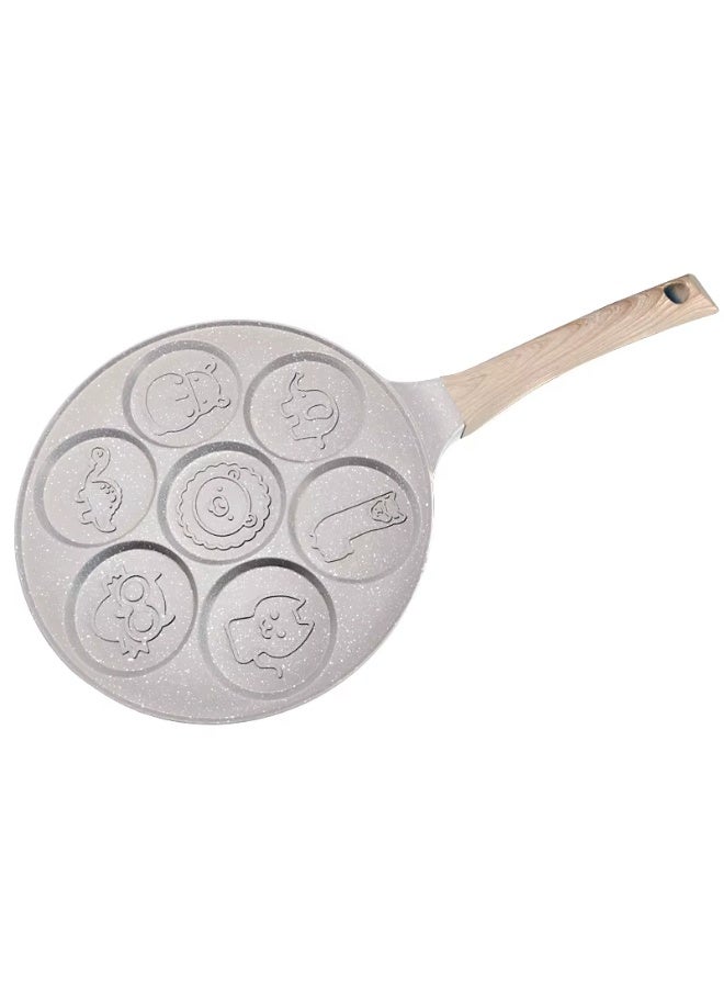 Granite Pancake Pan, 7 Animal Shapes - Non-Stick with Wooden Handle - Multi-Shape - Image 1