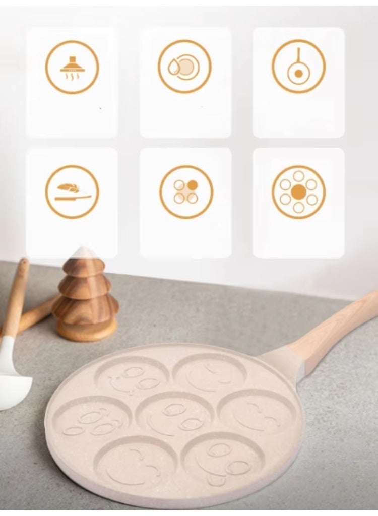 Granite Pancake Pan, 7 Animal Shapes - Non-Stick with Wooden Handle - Multi-Shape - Image 5